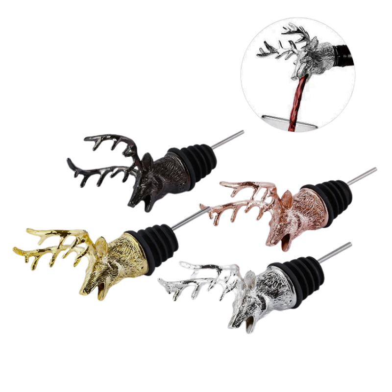 metal wine pourer deer shape zinc alloy