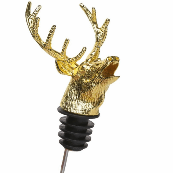 gold color metal wine pourer deer shape