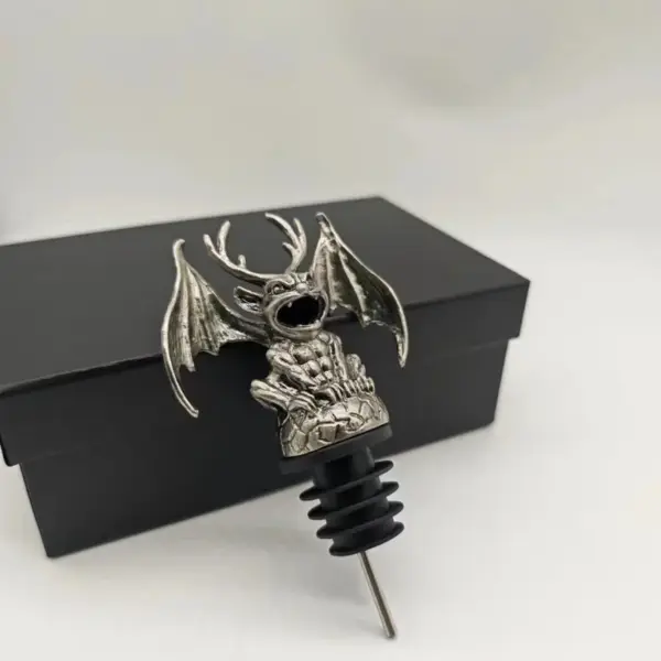 Gargoyle Wine Bottle Pourer Silver Metal