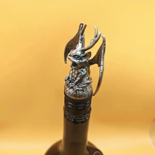 Gargoyle Wine Bottle Pourer Silver Zamak