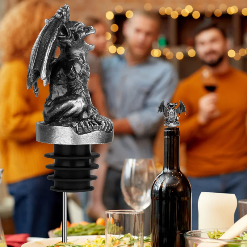 Gothic Gargoyle Wine Pourer antique silver