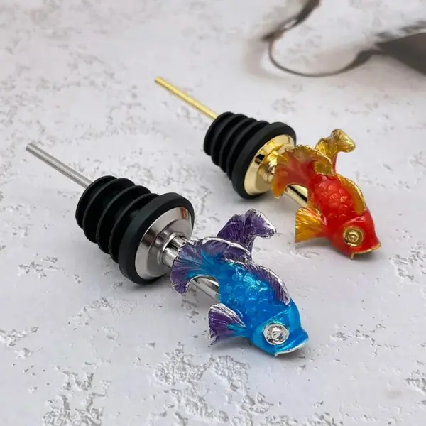 metal fish wine pourer zamak