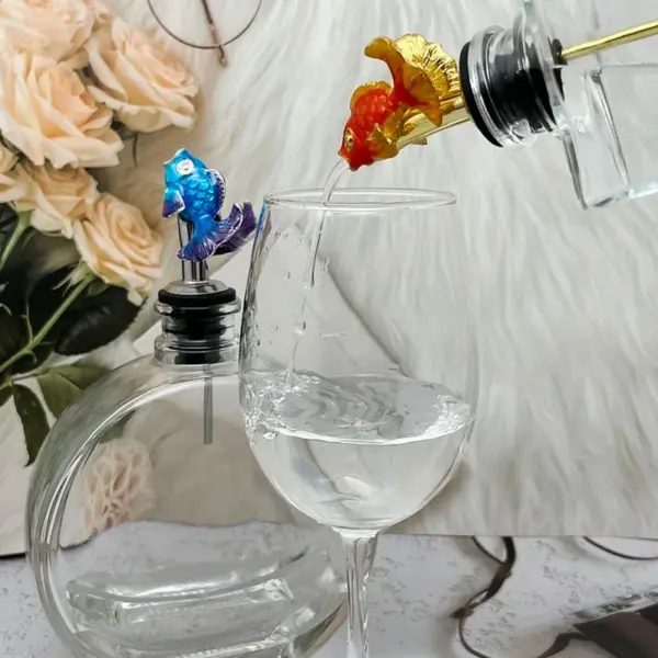 metal fish wine pourer liquid