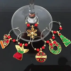 wine glass charms metal christmas gift