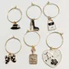 soft enamel wine glass charms metal