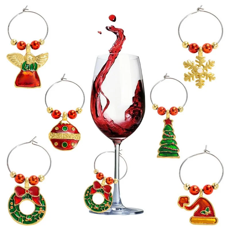 wine glass charms christmas party zamak