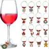 wine glass charms metal christmas shape gift