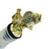 metal fish wine pourer gold color