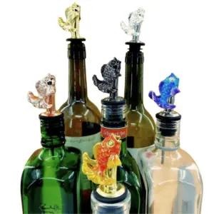 metal fish bottle wine pourer
