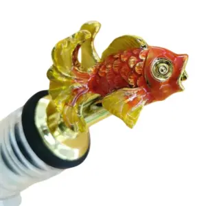 metal fish wine pourer plating gold color