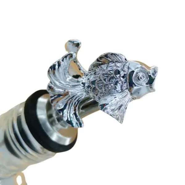 metal fish wine pourer plating silver