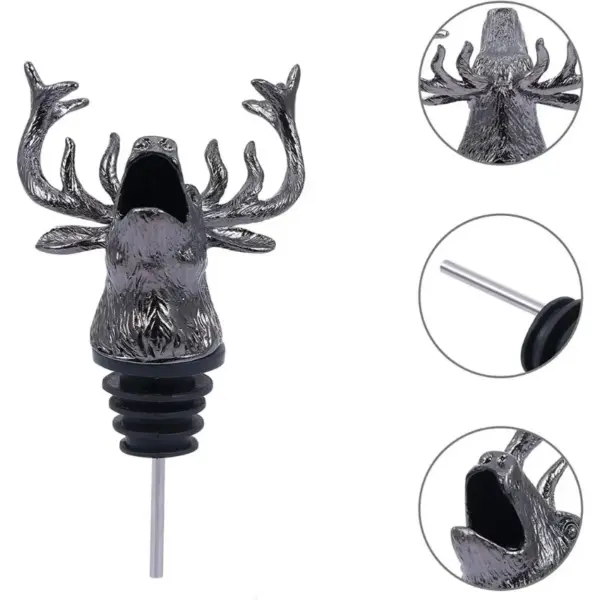 deer shape wine pourer details black