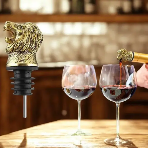 lion wine pourer zamak