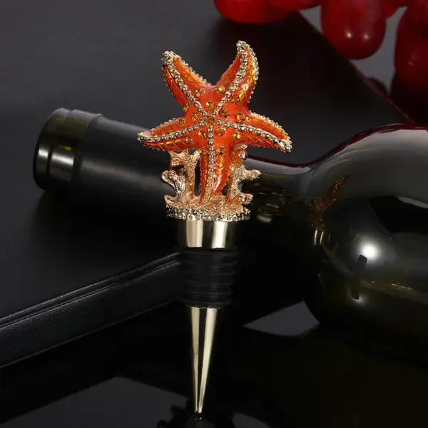 starfish shape wine stoppers metal