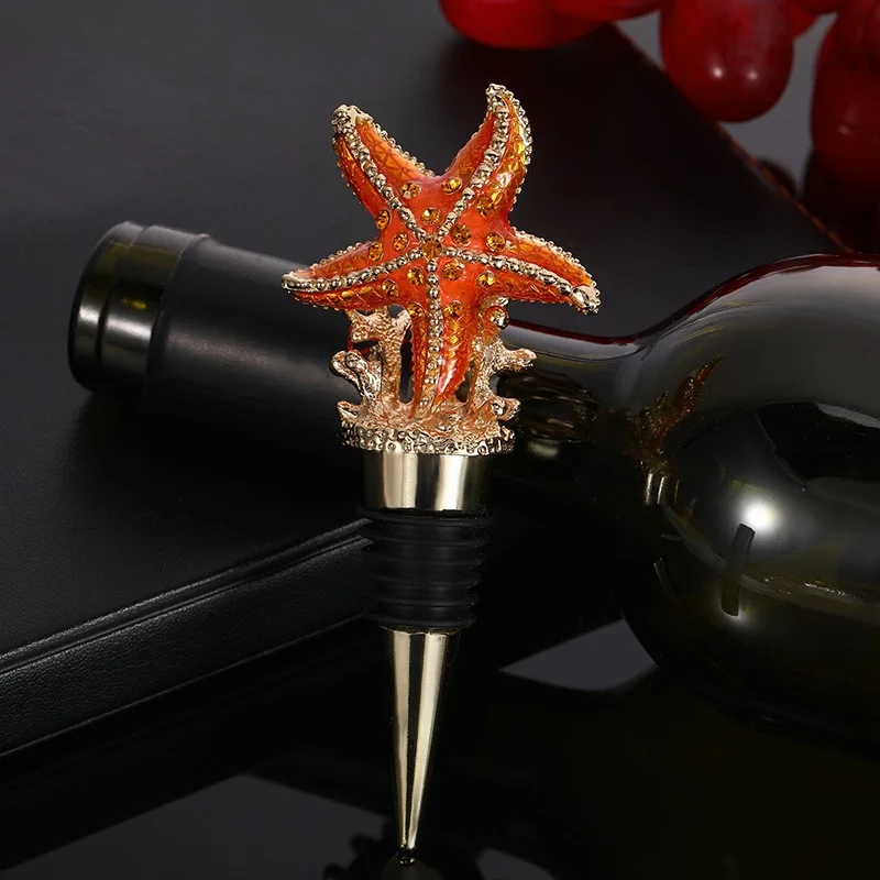 starfish shape wine stoppers metal