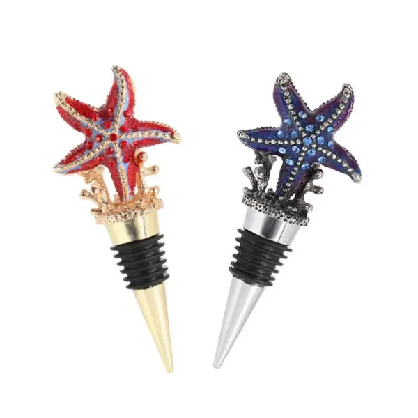 starfish shape wine stopper zinc alloy