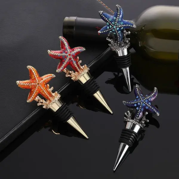 starfish shape metal wine stoppers
