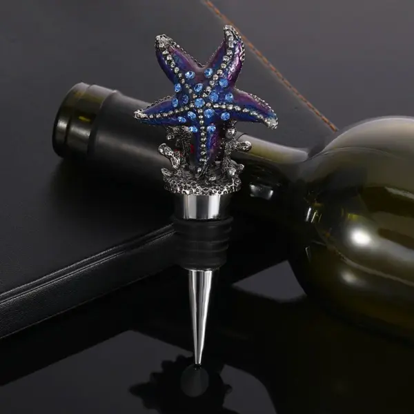 zinc alloy starfish shape wine stopper