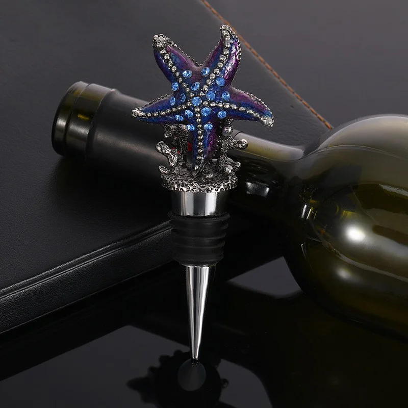 zinc alloy starfish shape wine stopper