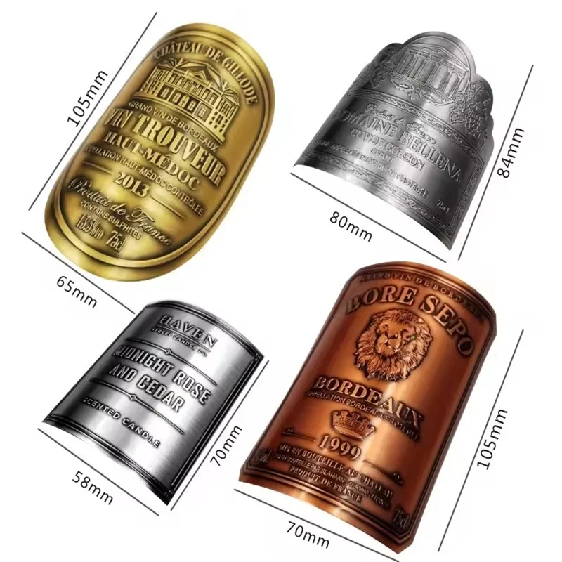 wine metal label